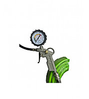 Furtun umflat roti camion 15m cu pistol si manometru verde