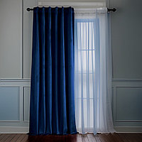 Draperie Catifea blackout, Amelie bleumarin Rejansa sina creion 242 cm 400 cm