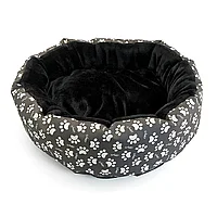 Culcus moale cu perna, pentru caine/pisica, culoare negru, impermeabil, baza antiderapanta, 50 cm AVX-F360193