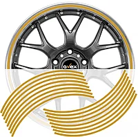 Set 16 inele din autocolant pentru jante culoare Gold Lucios AVX-DJNT-09