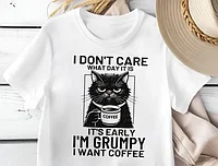 Tricou personalizat Grumpy Cat Coffee Lover S