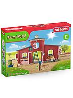 Schleich Farm World Red Barn With Animals And Accessories (42606) -