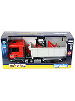 Bruder Man Tgs Truck With Roll-off Container &amp; Schaffer Yard Loader (03767) -