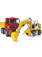 Set Bruder Man Tga Construction Truck &amp; Liebherr Excavator (br2751) -