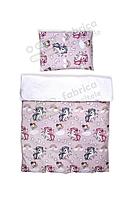 Lenjerie de pat, Natural, Unicorni cu Alb, bumbac 100% ranforce