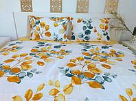 Lenjerie de pat, Natural, Eucaliptus cu galben auriu, bumbac 100% ranforce