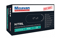 Manusi unica folosinta nitril Misavan, marime S, negru, 100 buc set, 90015748