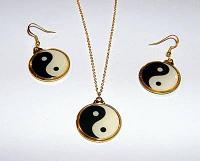 Set placat cu aur - Yin-Yang