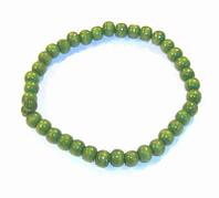 Colier/bratara Mala pe elastic, din lemn - verde