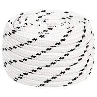 Frânghie împletită pentru barcă, alb, 18 mm x 25 m, poliester