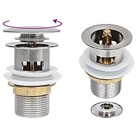 Ventil scurgere push funcție de preaplin argintiu 6,4x6,4x9,1cm