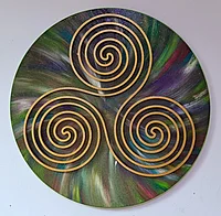 Tablou cu Shungit și Plasmă, PlasmaThor Triskelion, 58 cm Multicolor