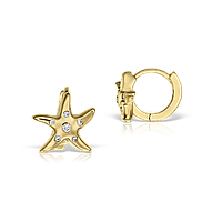 Cercei de vara Star Fish placati cu aur galben