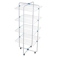 Uscator Vertical de Rufe Mercaton pe Roti, Pliabil, 4 Nivele, Inox, 70 x 8 x 170 cm