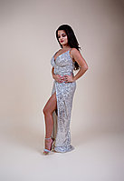 Rochie SPARKLE Lunga de seara din paiete argintii