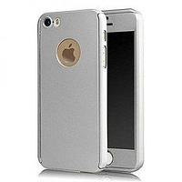 Husa Apple iPhone 5/5S/SE, FullBody Silver, acoperire completa 360 grade cu folie de sticla gratis