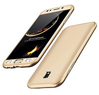 Husa Samsung Galaxy J5 2017, FullBody Elegance Luxury Gold, acoperire completa 360 grade cu folie de sticla