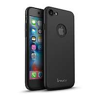 Husa Apple iPhone 7, FullBody Elegance Luxury iPaky Black, acoperire completa 360 grade cu folie de sticla