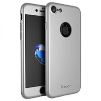 Husa Apple iPhone 8, FullBody Elegance Luxury iPaky Silver, acoperire completa 360 grade cu folie de sticla