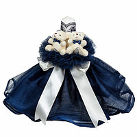 Lumanare botez cu tul, decor bleumarin si ursuleti, Denikos® 531