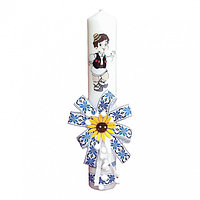 Lumanare botez pentru baietel, decorata traditional, Denikos® 668