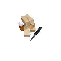 Set 5 blocuri din lemn de tei pentru cioplit cu 50 ml ulei tung + cutit sculptura basic, Morakniv