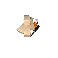 Set 5 blocuri din lemn de tei pentru cioplit cu 50 ml ulei tung + cutit sculptura basic, Morakniv