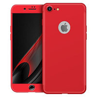 Husa Apple iPhone 7 Plus, FullBody Red, acoperire completa 360 grade cu folie de sticla gratis