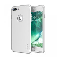 Husa Apple iPhone 7 Plus, FullBody Silver, acoperire completa 360 grade cu folie de sticla gratis