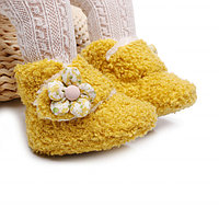 Cizmulite galben mustar pentru fetite - Floricica (Marime Disponibila: 9-12 luni (Marimea 20 incaltaminte))