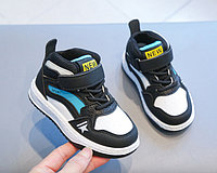Adidasi albi cu negru si insertii turqoise - New fashion (Marime Disponibila: Marimea 23)