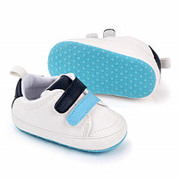 Adidasi albi cu barete bleu si neagra (Marime Disponibila: 3-6 luni (Marimea 18 incaltaminte))