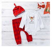 Costumas din 3 piese pentru bebelusi - Renul timid (Marime Disponibila: 6-9 luni (Marimea 19 incaltaminte))