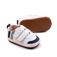 Pantofiori albi pentru baietei - Sun (Marime Disponibila: 3-6 luni (Marimea 18 incaltaminte))
