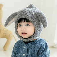 Caciulita gri pentru bebelusi - Bunny (Marime Disponibila: 6-9 luni (Marimea 19 incaltaminte))