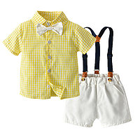 Costum elegant pentru baietei - Yellow (Marime Disponibila: 3-6 luni (Marimea 18 incaltaminte))