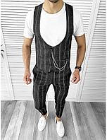Pantaloni Barbati Gri cu Dungi