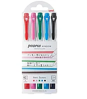 Uni Propus Window Set 5 Markere, Varf Dublu, Basic