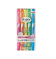 Uni Propus Window Q-Dry Set 5 Markere, Varf Dublu, Culori Fluorescente
