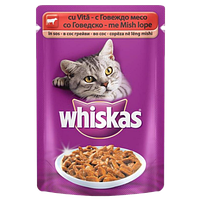 Whiskas hrana umeda plic pisici adulte cu aroma de vita 100g