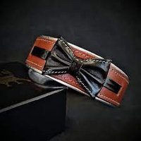 Zgarda Caini Bestia Bowtie-Papion, Piele Naturala-St Bernard,Husky