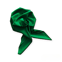 Esarfa dama, tip batic, forma patrata, uni, subtire, Silk Soft Touch, Emerald Green, 70x70cm, Verde