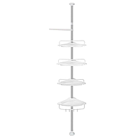 Organizator reglabil tip coltar pentru baie si dus, 4 rafturi