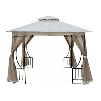 RAKI Pavilion, cort gradina 3x3m cadru metalic, bej cu plasa antitantari