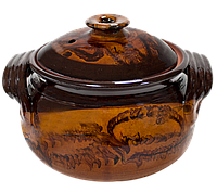 RAKI Oala lut, ceramica cu capac, pentru sarmale, 5l
