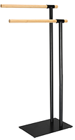 RAKI Suport metalic prosop baie baza 30x20cm si brate bambus 39xh71/80cm