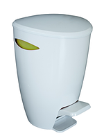 RAKI Cos baie cu pedala 5l alb-verde 20x23xh30cm