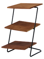 RAKI Stand prezentare bufet, cu 3 niveluri, 20x20xh36cm, metalic cu blaturi lemn