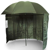 Umbrela/shelter cu paravan NGT Green Fishing Brolly, 220cm, sfori si cuie fixare