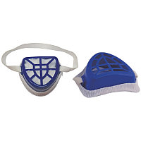 Masca anti-praf, cu filtru textil inlocuibil si capac protector, din plastic, 100x80x43mm, albastra